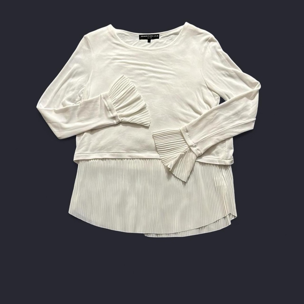 Generation Love Ivory Pleated Blouse